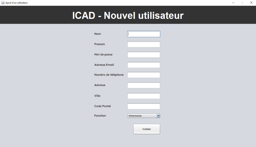 ICAD Java — nouvel utilisateur